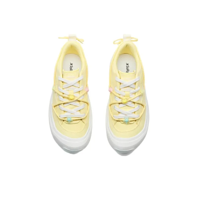 XTEP Boom Slip Resistant Coverage Low Top Skateboard Shoes Women's Yellow White-3