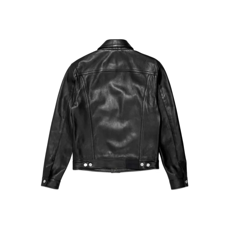 PURPLE BRAND Logo patch Leather Jacket-1