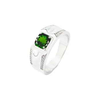 AIDAQIAN S925 Silver Diopside Rings Men's
