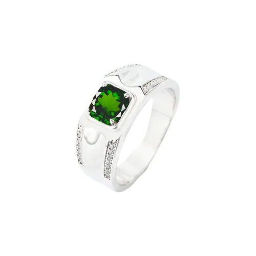 AIDAQIAN S925 Silver Diopside Rings Men's