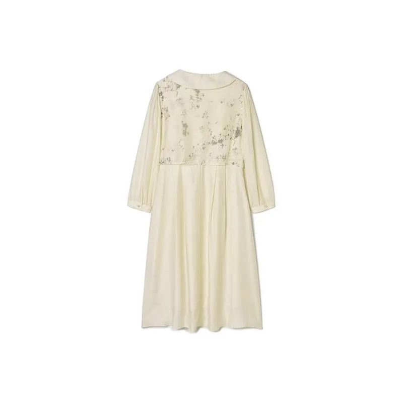 Mapping Long Sleeved Dresses Women's Apricot-1