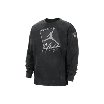 Nike Brooklyn Nets Courtside Statement Edition Men's Nike Max90 Nba Long-Sleeve T-Shirt