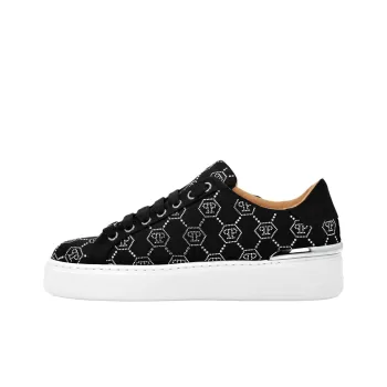 PHILIPP PLEIN Lo Top Strass Monogram Low Top Skateboard Shoes Women's Black