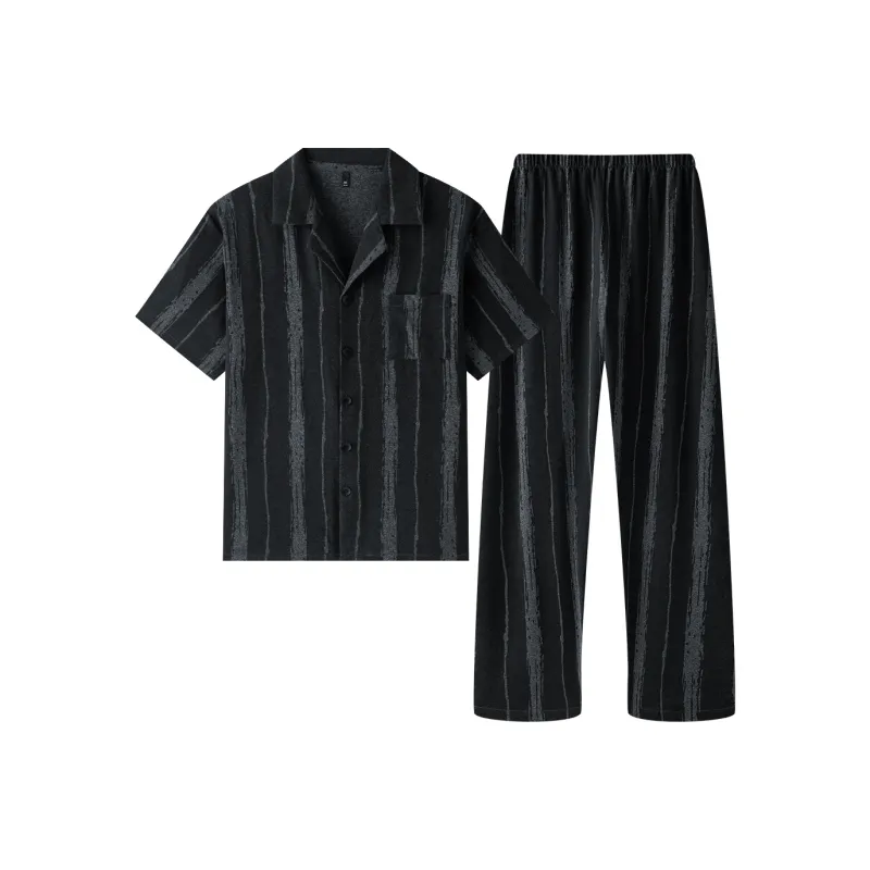 Gongdie Pajama Set Men's Dark Gray-0