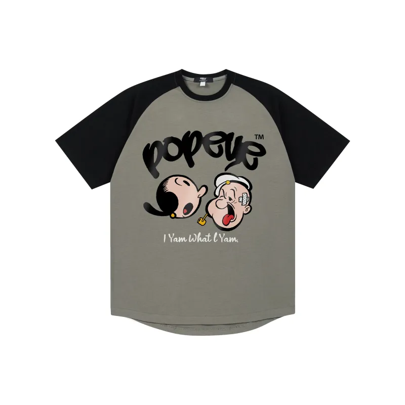 POPEYE Raglan Sleeve Loose Fit Casual Crew Neck Short Sleeved T Shirts Unisex-6