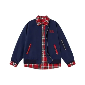 TESTUNG Jackets Coats Unisex Red Plaid
