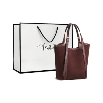 MILLIE'S Cow Leather Basket Bag, Bucket Bag, Shoulder Bag, Crossbody Bag, Handbag Regular Women's Coffee/Gold Brown