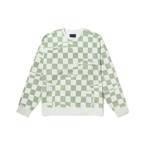 Vans Sweatshirts Men Light Green Checkerboard