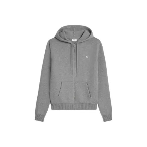 CELINE Triomphe Hooded Sweater In Wool And Cashmere