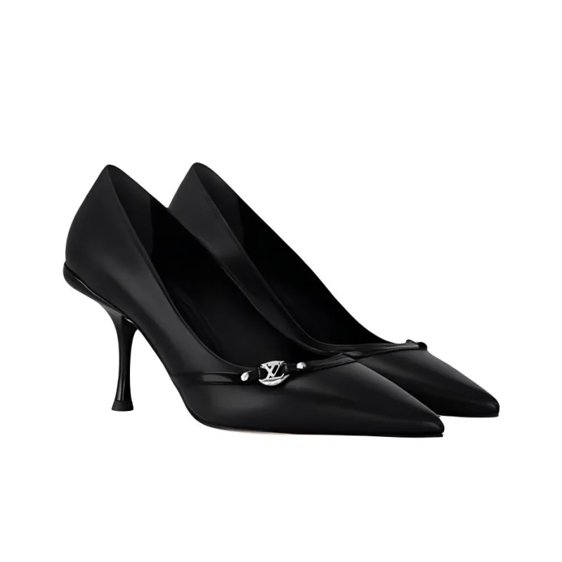 LOUIS VUITTON 6AM Slim Heel High Heels 7.5cm Women's Black-2