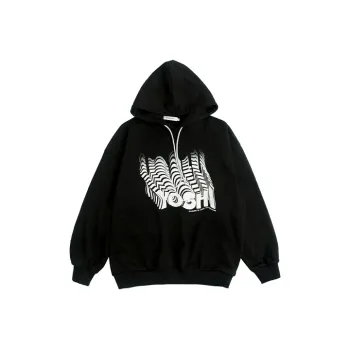 YOSHIYOYI WENYIZUQIU Hooded Loose Fit Regular Sweatshirt Unisex Black