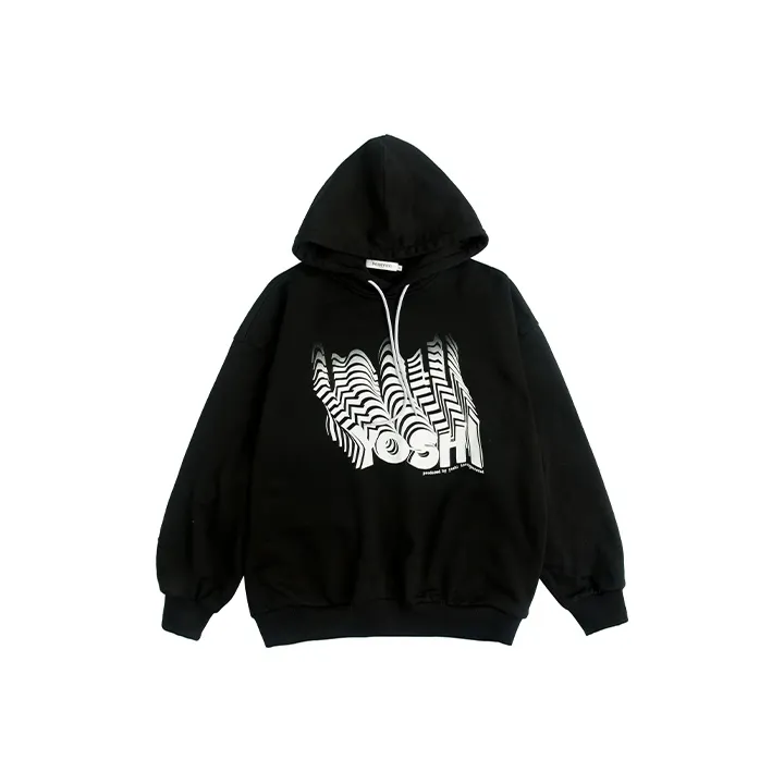 YOSHIYOYI WENYIZUQIU Hooded Loose Fit Regular Sweatshirt Unisex Black-0