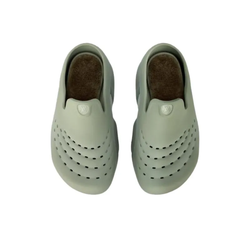 LOUIS VUITTON Shark Clogs Men's Green-3