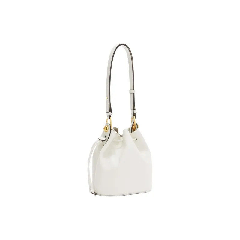 Furla Grain Calfskin With Soft Calfskin Bucket Bags Shoulder Bags Mini Women's White-1