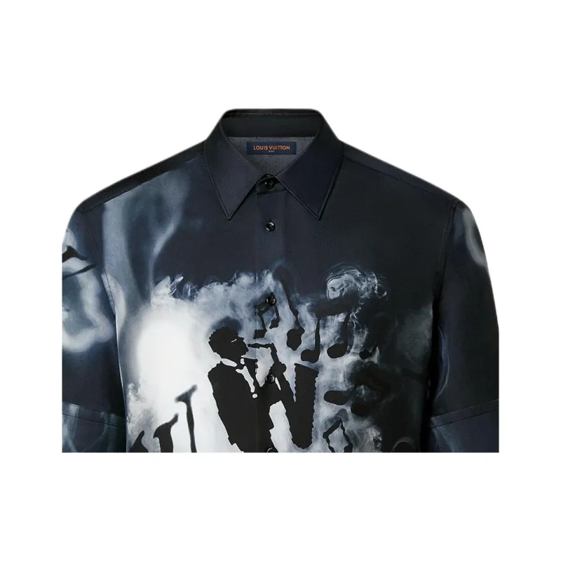 LOUIS VUITTON Shirts Men Dark Blue-5