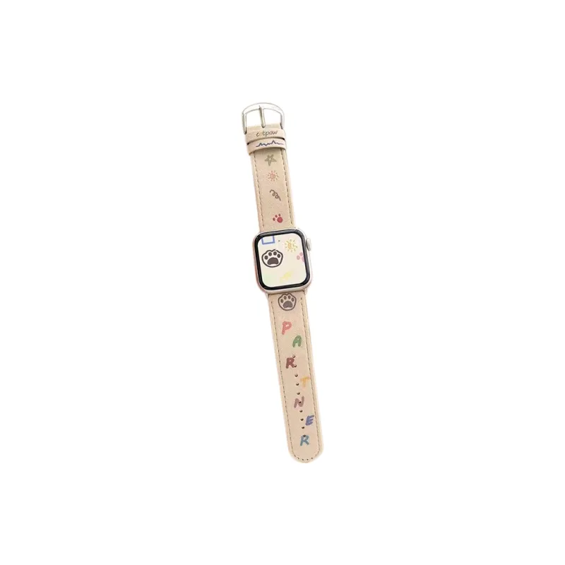 IOTS Apple Compatibility Watch Band 235mm Artificial Leather Material-6