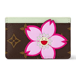 LOUIS VUITTON X Takashi Murakami Card Holder Sakura Brown