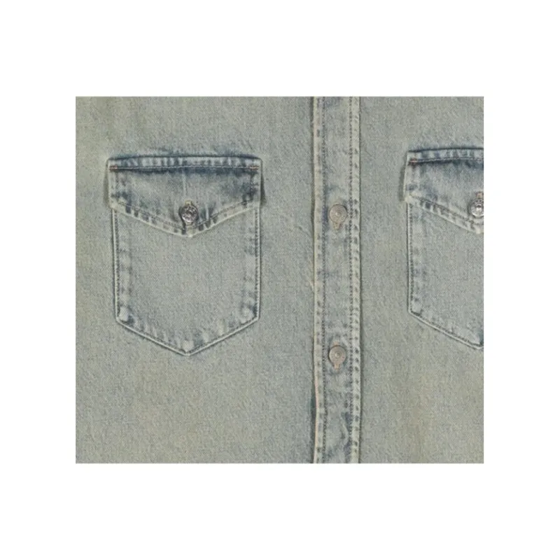 Acne Studios Collared Long Sleeved Denim Shirt-2