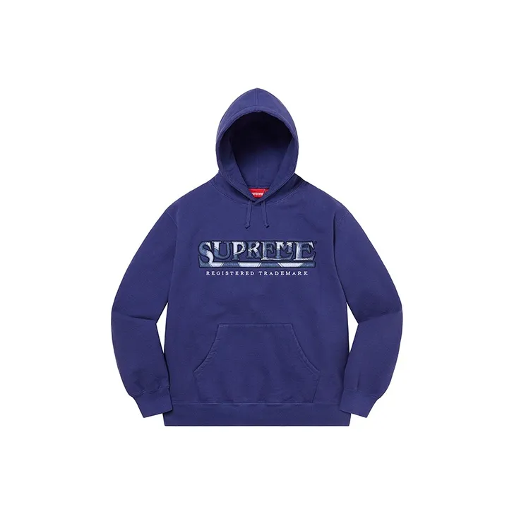 Supreme Denim Logo Hooded Sweatshirt-6