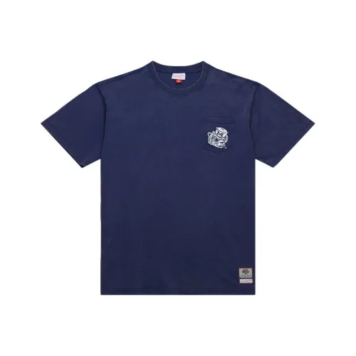 Mitchell & Ness x NCAA Vintage Logo Fade Away Premium Pocket T Shirt Men's Marine Blue