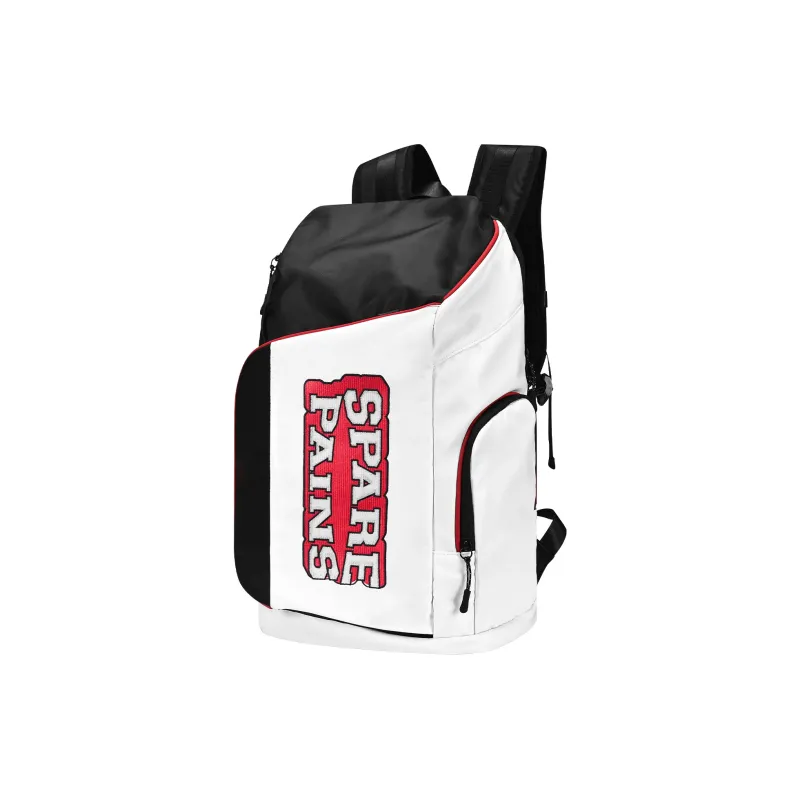 Spare No Pains. Polyester Backpack Unisex Black White-2