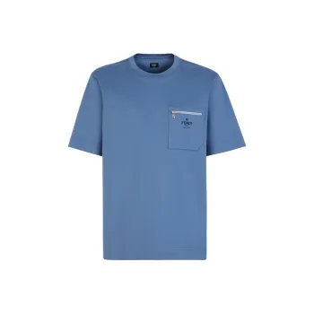 FENDI Logo Printed Crewneck T Shirt