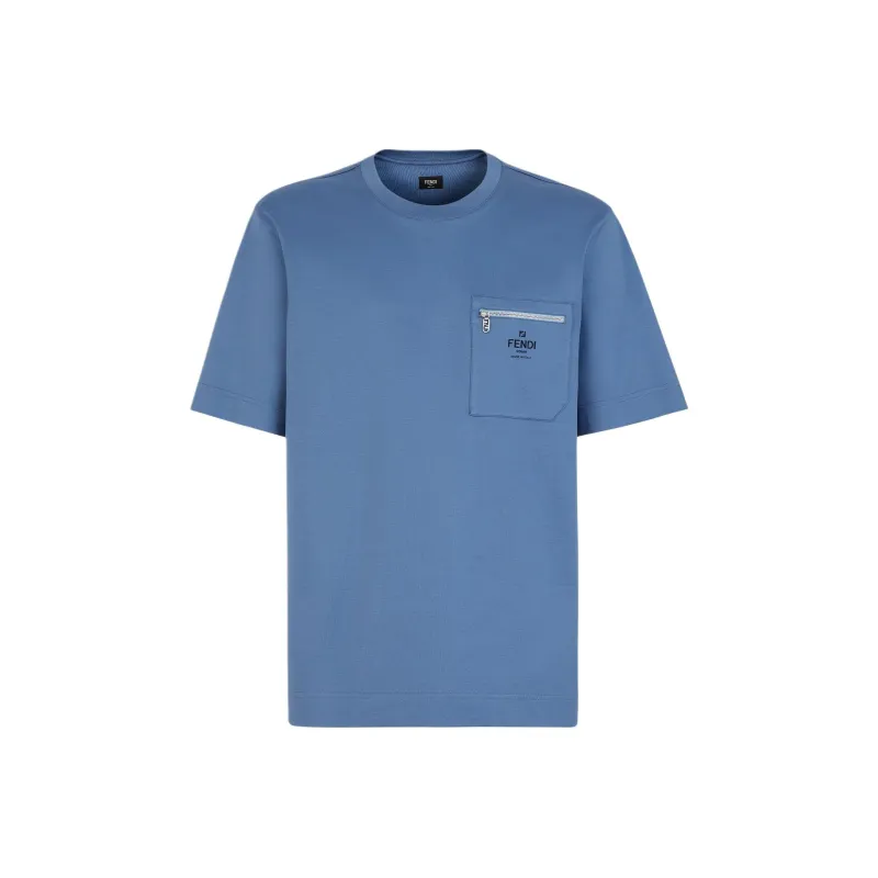 FENDI Logo Printed Crewneck T Shirt-0