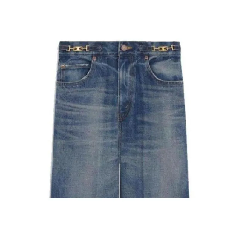 CELINE Denim Shorts Women's Blue-2