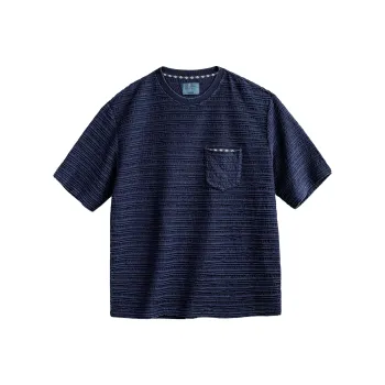MADEN T Shirts Men Denim Blue
