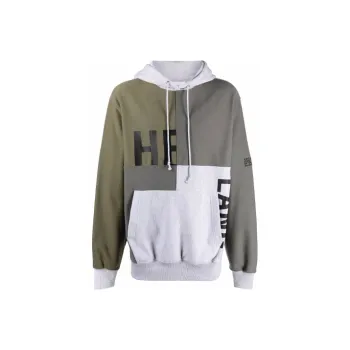 Helmut Lang Patchwork Logo print Pullover Hoodie