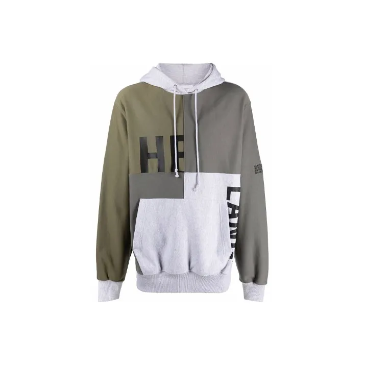 Helmut Lang Patchwork Logo print Pullover Hoodie-0