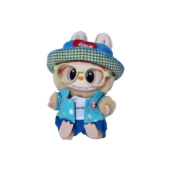 Modified Baby POP MART THEMONSTERS Cooling All Summer Eyes Yearning Hang Tag Box Labubu Vinyl Sitting Party 15cm Height
