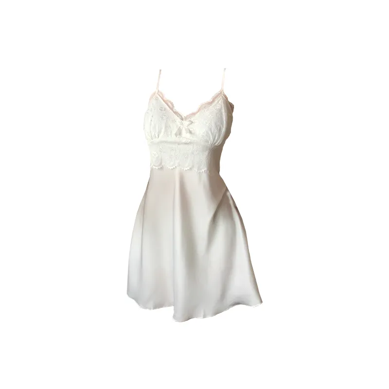 Qiao Ni Tong Nightgown Women's White Moonlight-0