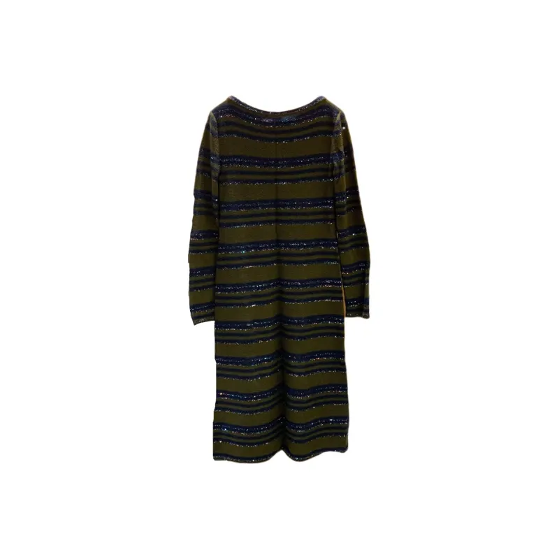 CHANEL Long Sleeved Dresses Women's Dark Green-1