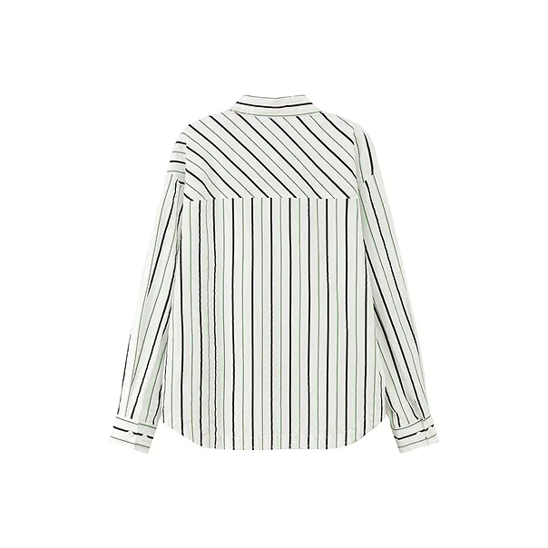 NO ONE ELSE Shirt Women's Green Stripes-1