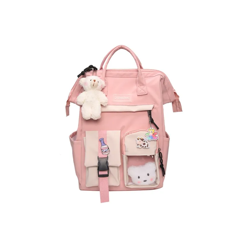 Worm's Home Nylon Backpack Regular Women's Green/Pink/Purple/Black-2