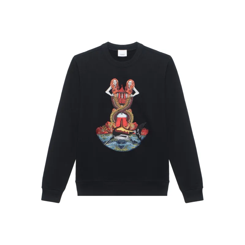 Burberry Cotton Sports Sweatshirt Men's Black-0