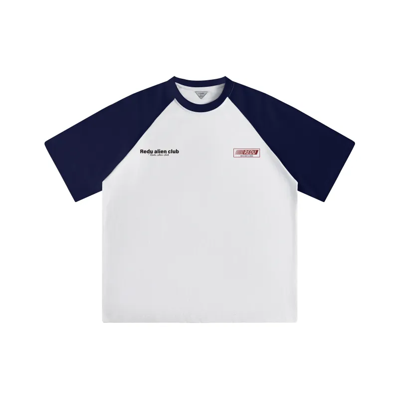 REDU T-Shirt Unisex White & Navy Blue Sleeves-0