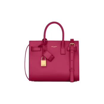 SAINT LAURENT SAC DE JOUR Calfskin Shoulder Bag, Crossbody Bag, Handbag Nano Women's Raspberry Pink