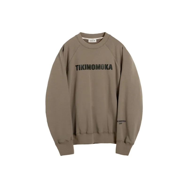 COKEIN x Tikimomoka Autumn And Winter Season Crew Neck Loose Fit Long Sleeved Sweatshirt Unisex Earth Tones-0