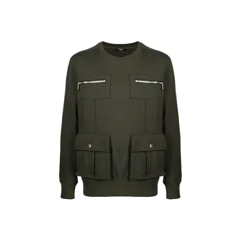 BALMAIN Sweatshirts Men Army Green
