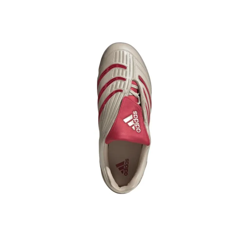 Adidas Anti-Slip Wear-Resistant Soccer Shoes Unisex Beige Red-3
