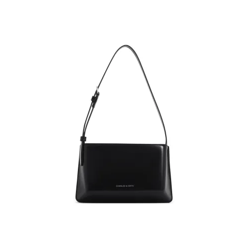 CHARLES&KEITH Polyurethane Shoulder Bag Regular Women's Black/Gray