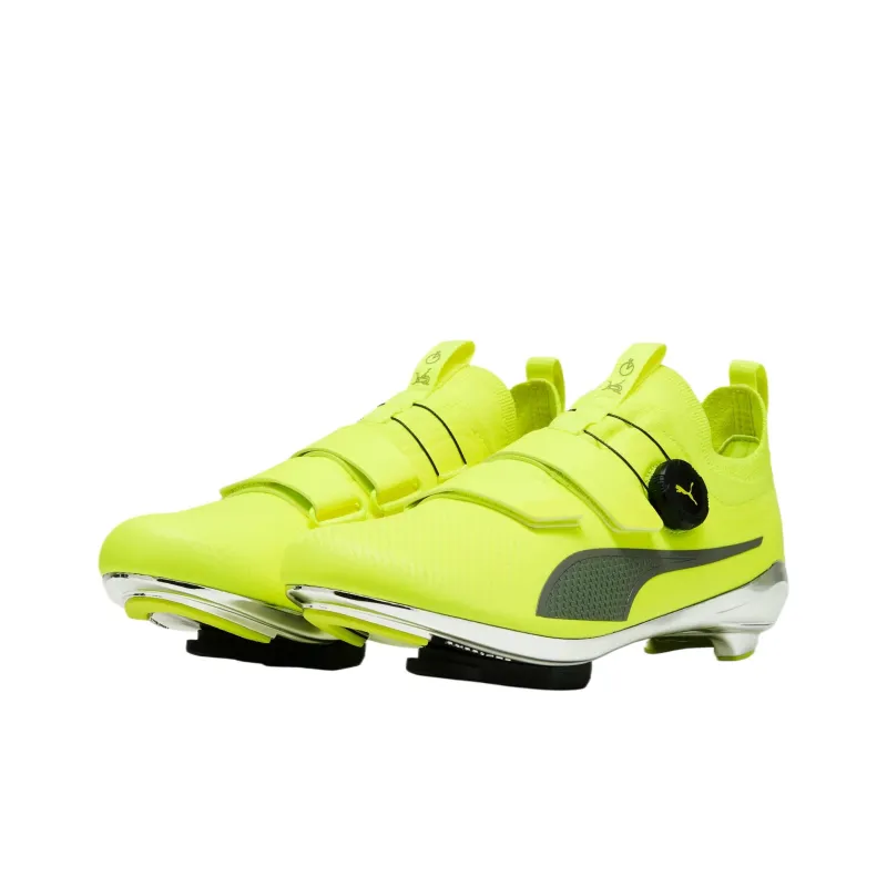 PUMA PWRSPIN Breathable Low Top Cycling Shoes Unisex Yellow-2