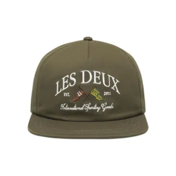 LES DEUX Polyester Baseball Caps Unisex Olive Green