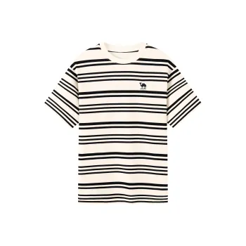 CAMEL Striped Breathable Unisex Versatile Dry And Fresh Cotton Feel Short Sleeved T Shirts Unisex