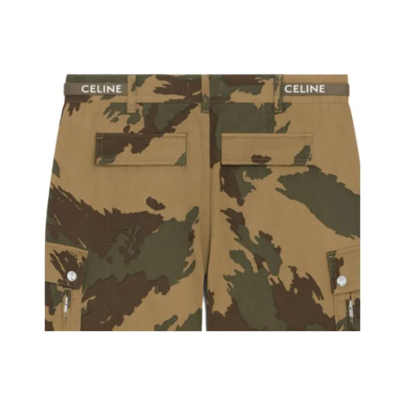 CELINE Camouflage Cargo Shorts-4