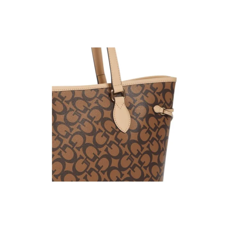 GUESS Artificial Leather Tote Bag, Shopping Bag, Handbag, Shoulder Bag Regular Women's Brown-4