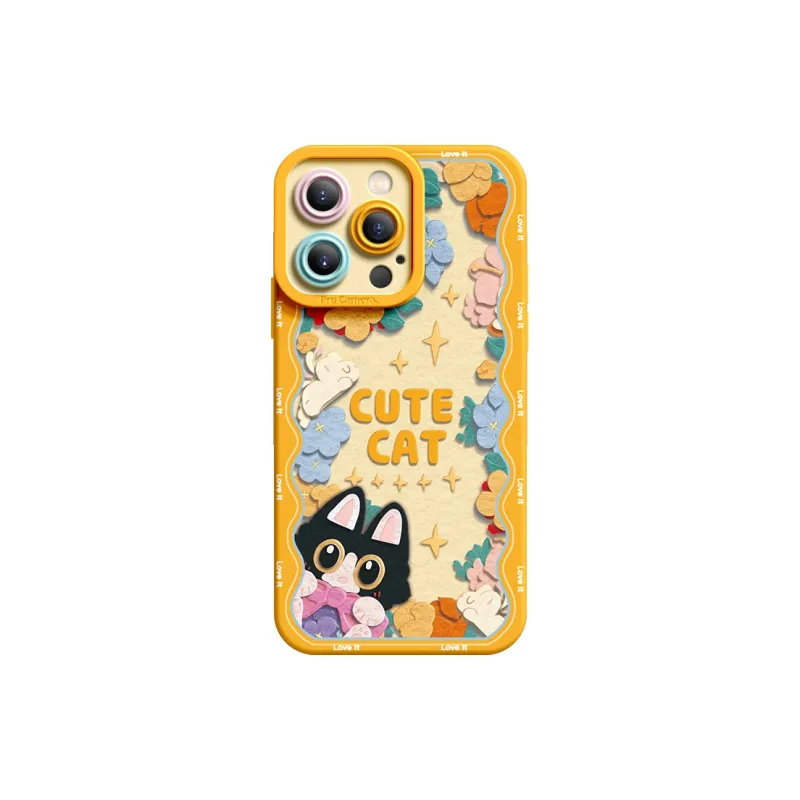 I Create My Art Silicone Material Non Fabric Kitten Phone Case Compatible With Apple Collection-3