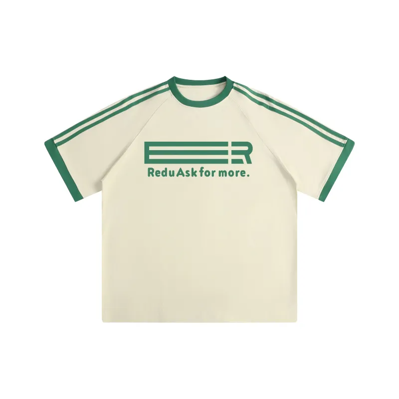 REDU T-Shirt Unisex White & Black Stripes-18